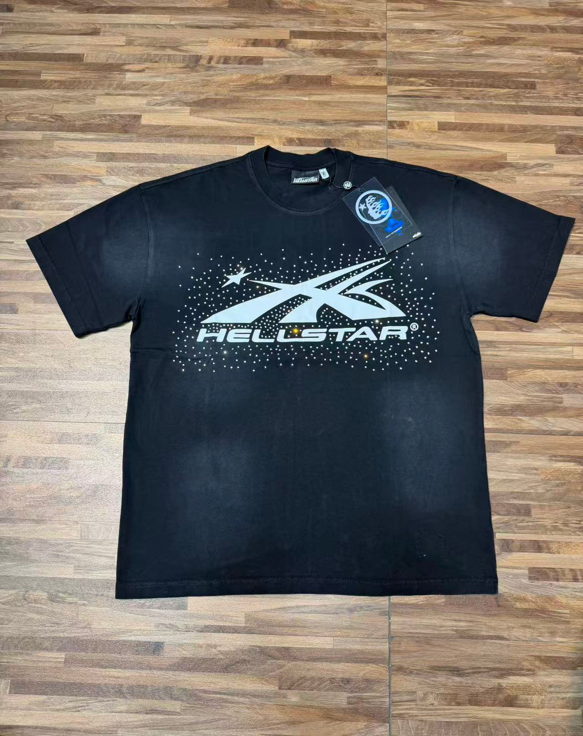 HS8019 Hellstar Abstract Flame Graphic Heavyweight T‑Shirt