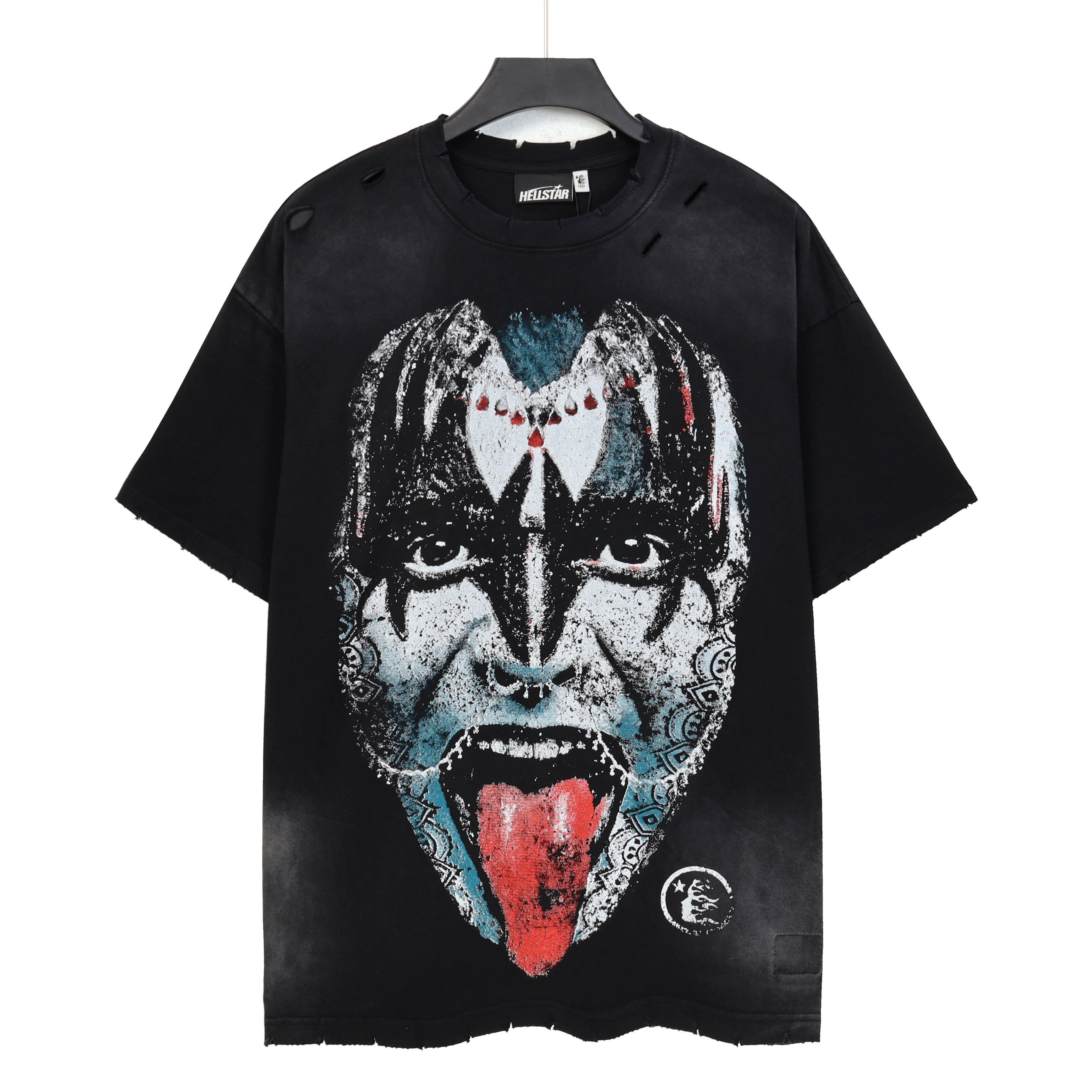 HS8003Hellstar Powered By The Star Retro Print T‑Shirt
