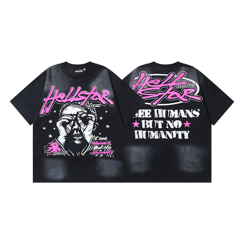 HS8015 Hellstar Sacred Symbol Vintage Washed Graphic T‑Shirt