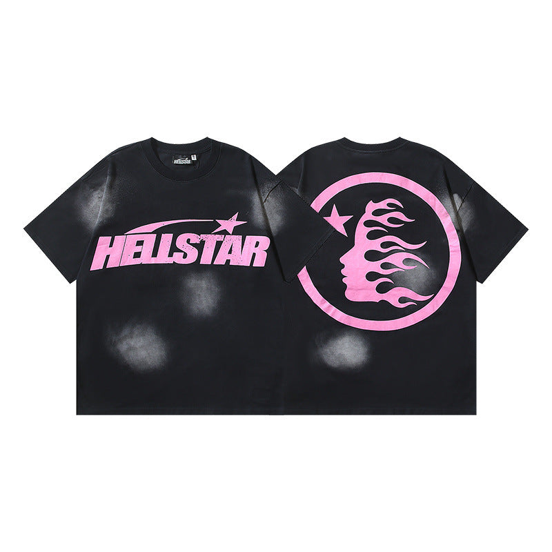 HS8015 Hellstar Sacred Symbol Vintage Washed Graphic T‑Shirt