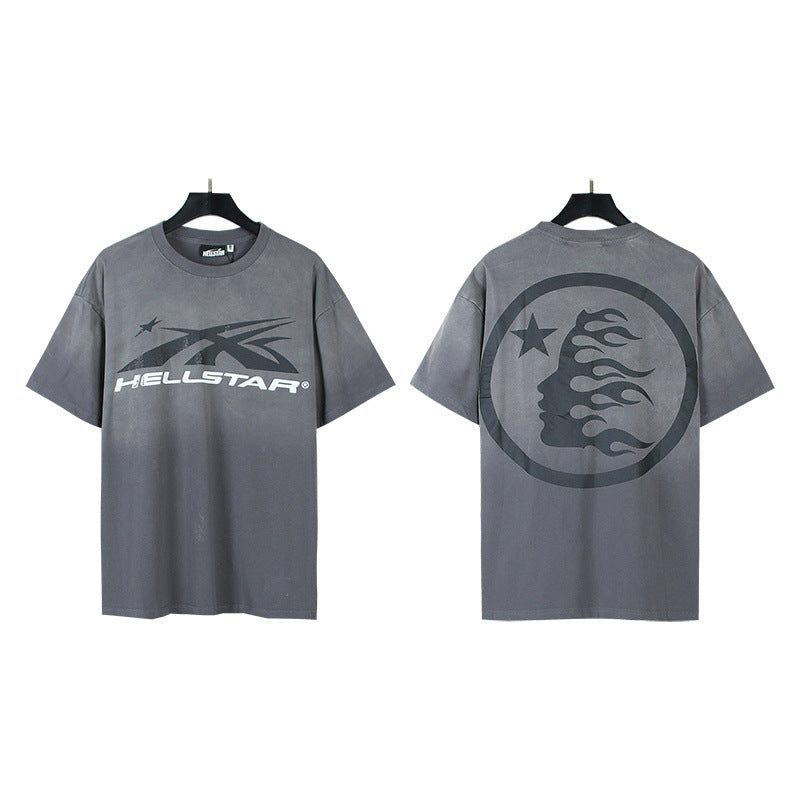 HS8015 Hellstar Sacred Symbol Vintage Washed Graphic T‑Shirt