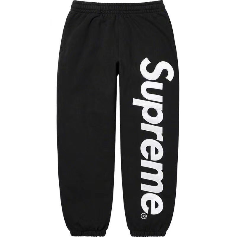 Sup Box Logo Sweatpants, Heavyweight Fleece Streetwear Jogger Pants