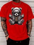 Classic heavy cotton hoodie, Bear Printed, soft and trendy all-match apparel