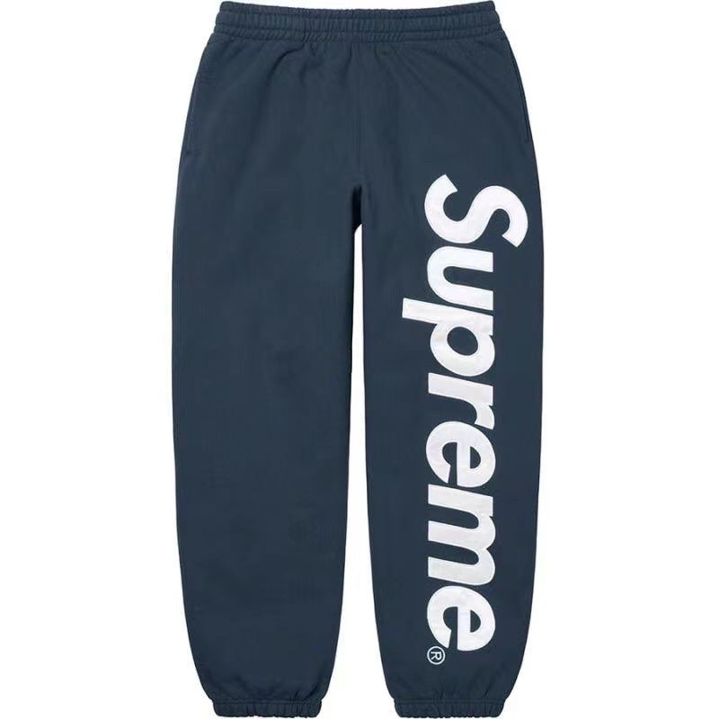 Sup Box Logo Sweatpants, Heavyweight Fleece Streetwear Jogger Pants