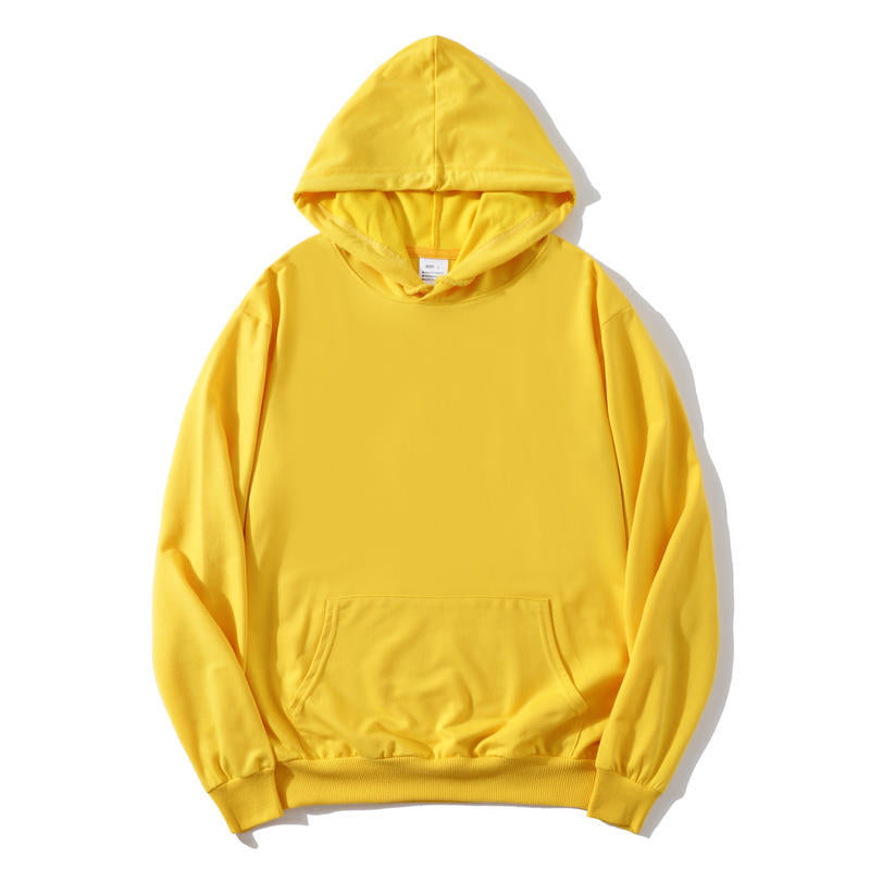 STL --yellow 450gsm 100% cotton blank hoodies for women and men