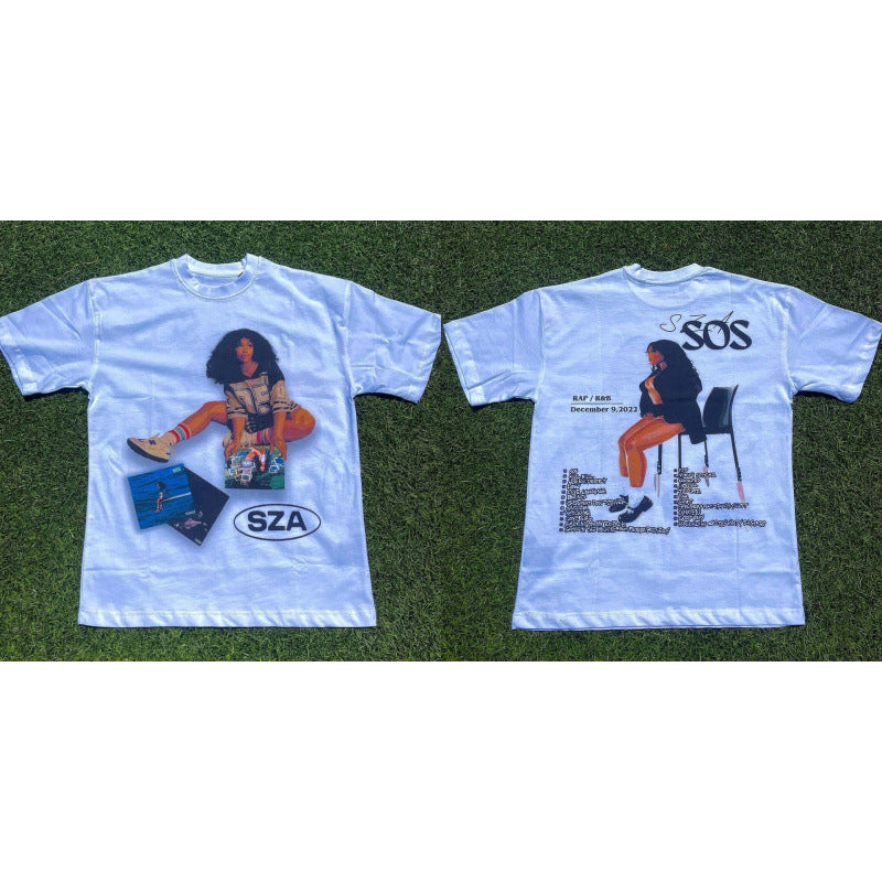Y2K Streetwear High Printed Star Pictures T shirts