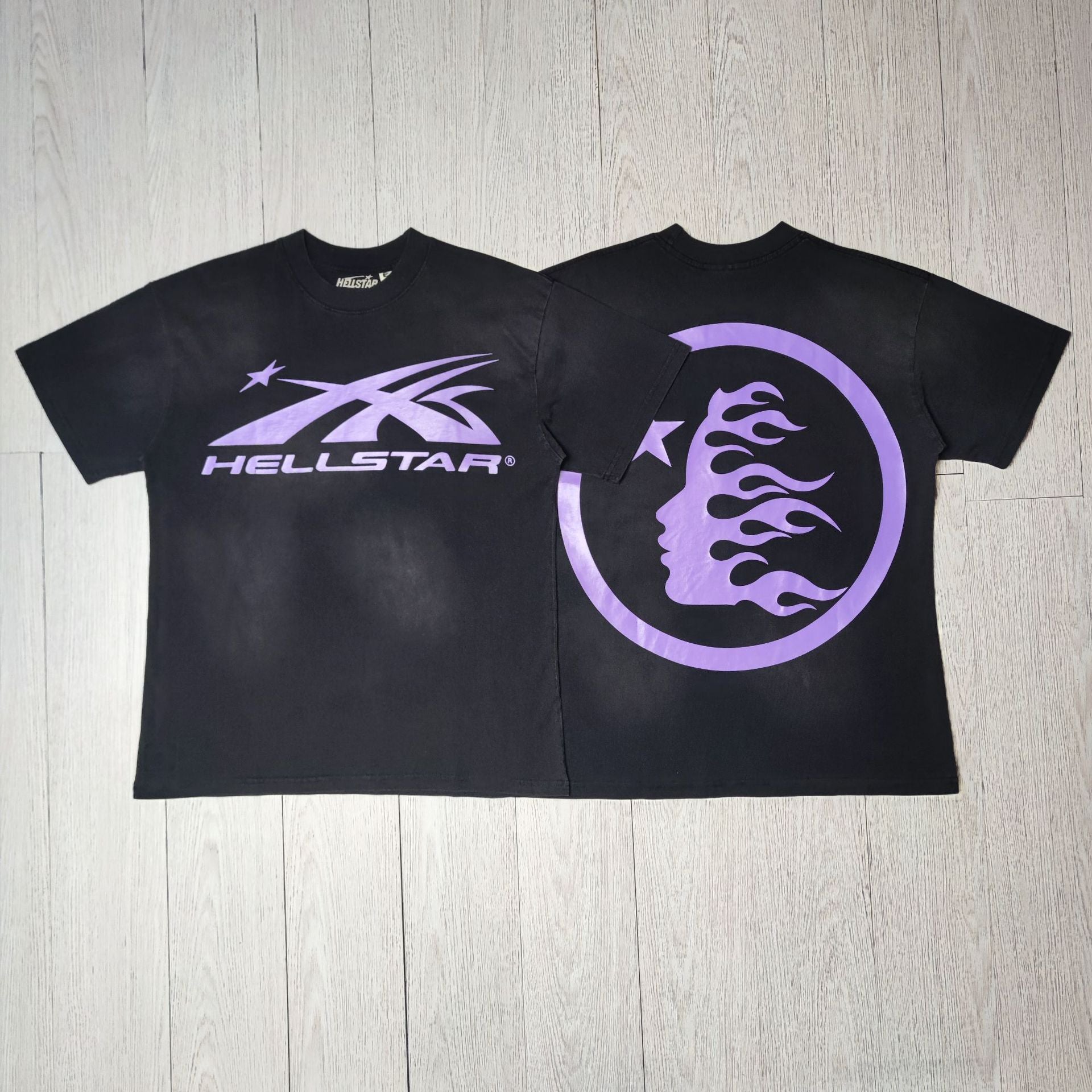 HS8005Hellstar Studios Classic Logo Graphic T‑Shirt Vintage Wash