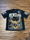 HS8003Hellstar Powered By The Star Retro Print T‑Shirt