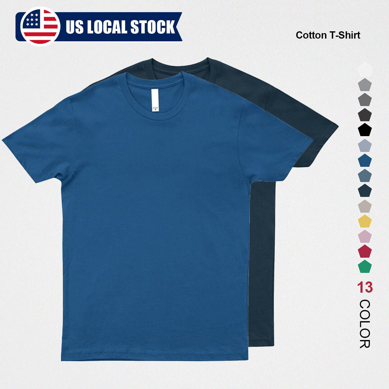 USA stocks --Blank Tee shirts 230gsm cotton for men and women